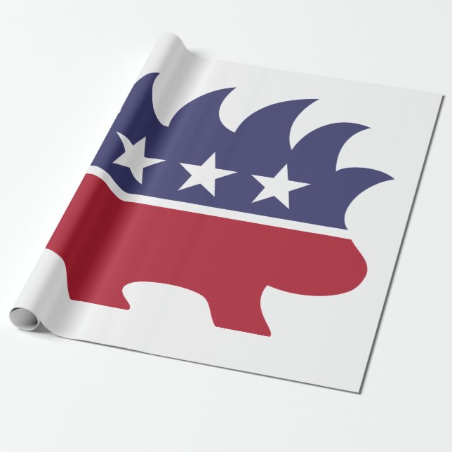 Papel De Presente Símbolo Porcupine do Partido Libertário (Desenrolado)