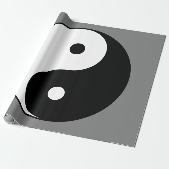 Papel De Presente Símbolo Yin e Yang (Taoist Taijitu Chinês) (Desenrolado)