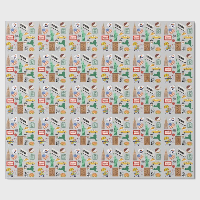 Papel De Presente Símbolos da Cidade de Nova York (Barra)