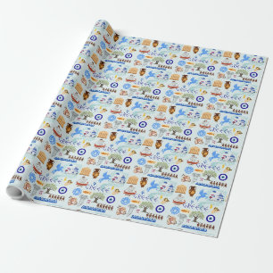 Papel De Presente Símbolos da Grécia Amantes de Viagens