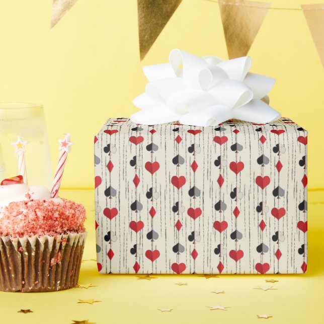 Papel De Presente Símbolos de Cartas de Poker (Festa de aniversário)