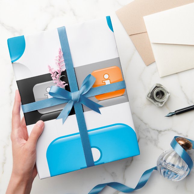 Papel De Presente Símbolos modernos de informações brilhantes (Criador carregado)