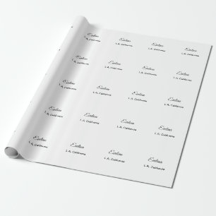 Papel De Presente Simple minimal add your name text place city custo