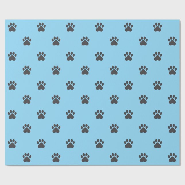 Papel De Presente Simple Paw Print Pattern Wrapping Paper (Aberto)