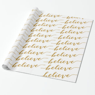 PAPEL DE PRESENTE SIMPLES ACREDITE O OURO DOS CARTÕES DE NATAL