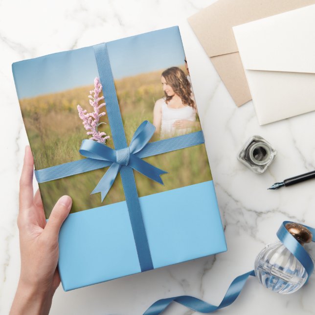 Papel De Presente simples brilho azul colorido personalizado arremes (Presentear)
