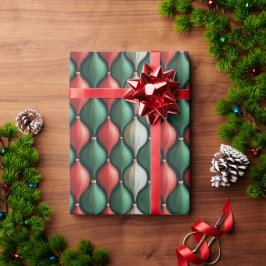 Papel De Presente Simples decoração Vermelha e Verde de Natal