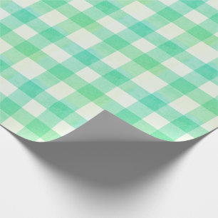Papel De Presente Simples fazenda do Campo Gingham, Xadrez Verde