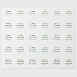 Papel De Presente Simples feriados verdes e felizes no Natal