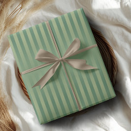 Papel De Presente Simples Gradiente Listrado Verde Oliva Sage Vintag