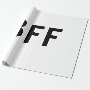 Papel De Presente Simples minimal BFF melhores amigos família nome p