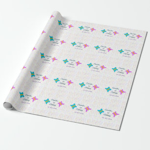 Papel De Presente SIMPLES MINIMAL.CUTE ADICIONE NOME BEBÊ feliz aniv