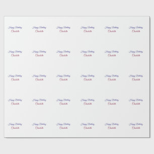 Papel De Presente SIMPLES MINIMAL.CUTE ADICIONE NOME BEBÊ feliz aniv
