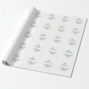Papel De Presente Simples minimal verde adicione seu texto nome foto