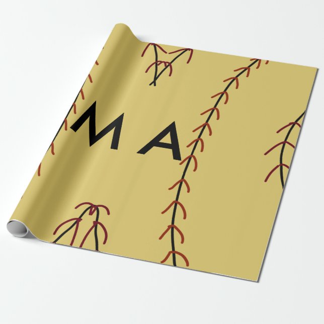 Papel De Presente Simples monograma adicione seu nome com letra míni (Desenrolado)