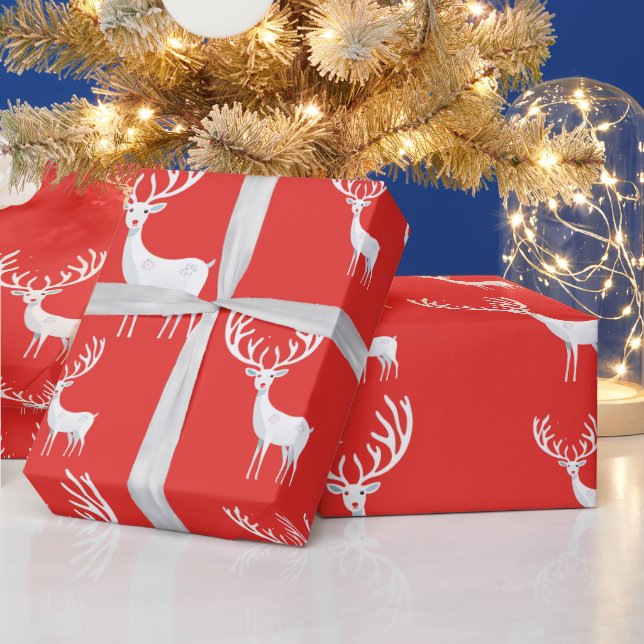 Papel De Presente Simples Rebeldes Vermelhos Natal Padrão Xmas (Feriados)