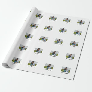 Papel De Presente Simples texto de nome de foto colorido mínimo cust