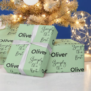 Papel De Presente Simplesmente a Melhor Luz Verde Personalizada