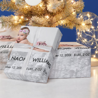 Papel De Presente Simplesmente Elegante Foto de Bebê Menina Fofa