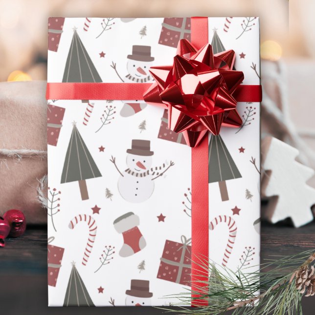 Papel De Presente Simply Classic Country Christmas Nostalgic  (Simply Classic Country Christmas Nostalgic Wrapping Paper)