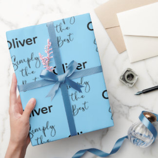Papel De Presente Simply the Best Personalized Pale Blue