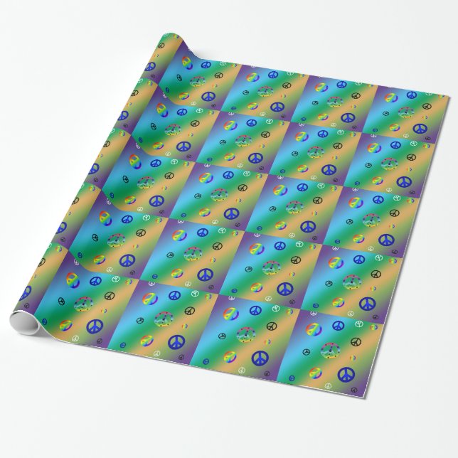 Papel De Presente Sinais de paz (Desenrolado)