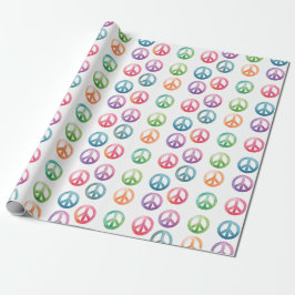 Papel De Presente Sinais de paz groovy estilo aquarela hippie amor