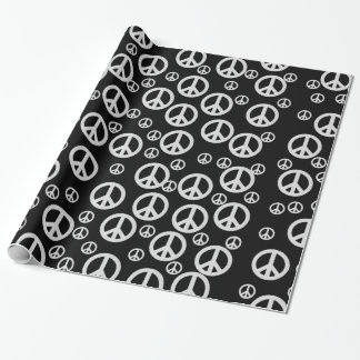 Papel De Presente Sinais de paz preto e branco