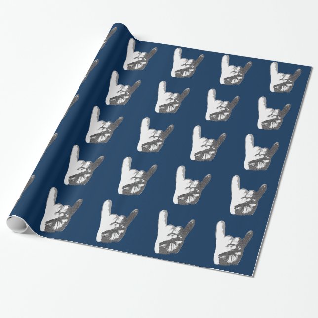 Papel De Presente Sinal da mão do metal pesado (Desenrolado)