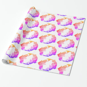 Papel De Presente Sinal de Astrologia dos Peixes Pink Fishes