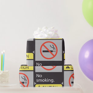 Papel De Presente Sinal de Cuidado Proibido Fumar