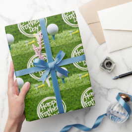 Papel De Presente Sinal de Dia de os pais feliz com bola de golfe em