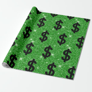 Papel De Presente Sinal de Dólar Negro Money Empreendedor Wall Stree