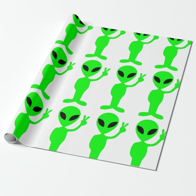 Papel De Presente sinal de paz alienígena (Desenrolado)