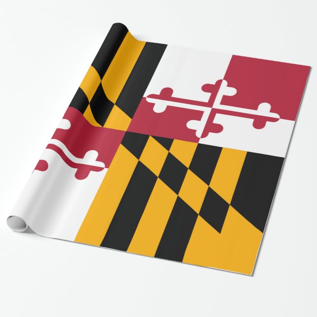 Papel De Presente Sinalizador de Estado de Maryland Dinâmico (Desenrolado)