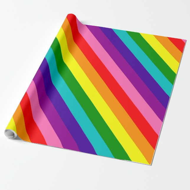 Papel De Presente Sinalizador de faixas do Rainbow Orgulho gay LGBT  (Desenrolado)