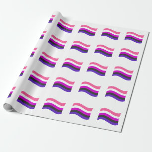 Papel De Presente Sinalizador de Onda do Orgulho Genderfluido