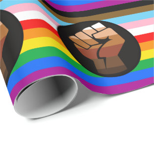 Papel De Presente Sinalizador de orgulho POC de progresso LGBTQ+