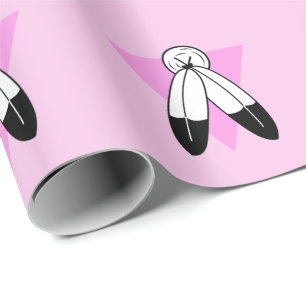 Papel De Presente Sinalizador de Triângulo Rosa com Dois Espírito