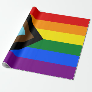 Papel De Presente Sinalizador do Orgulho de Progresso LGBTQ+