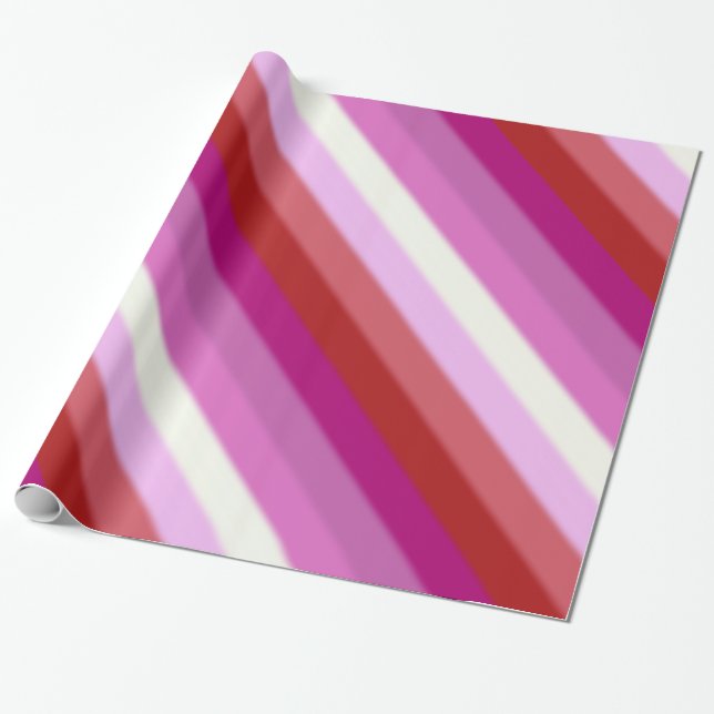 Papel De Presente Sinalizador do Orgulho Lésbico de Queda (Desenrolado)