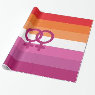 Papel De Presente Sinalizador do Orgulho Lésbico WLW