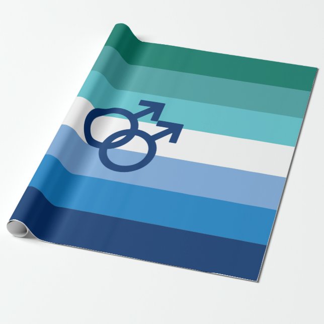 Papel De Presente Sinalizador do Orgulho Maleável do Gay MLM (Desenrolado)
