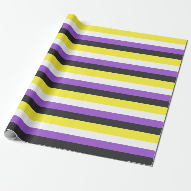 Papel De Presente Sinalizador do Orgulho Não Binário (Desenrolado)