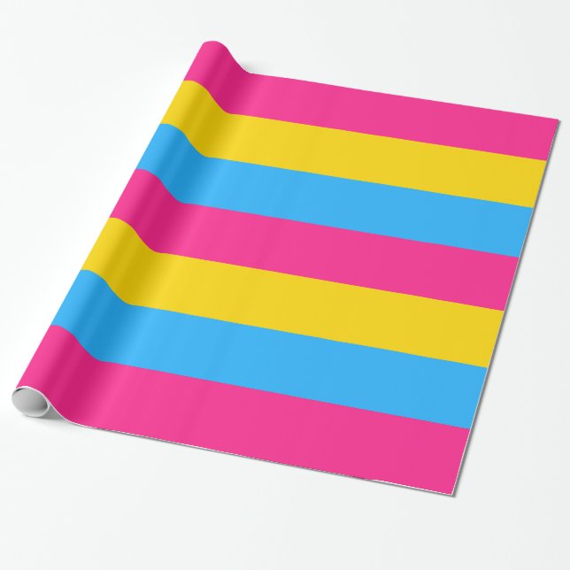 Papel De Presente Sinalizador do Orgulho Pansexual (Desenrolado)