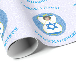 Papel De Presente Sinalizador Israelita Anjo Sinalizador Azul Person