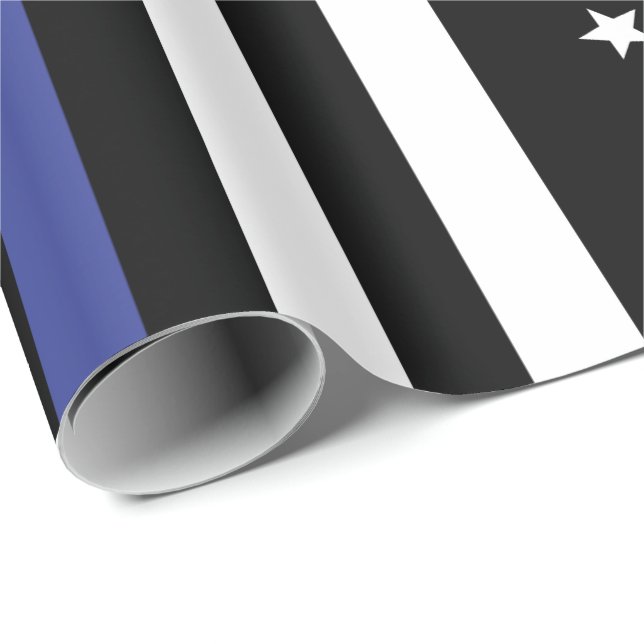 Papel De Presente Sinalizador Thin Blue Line USA (Ponta do rolo)