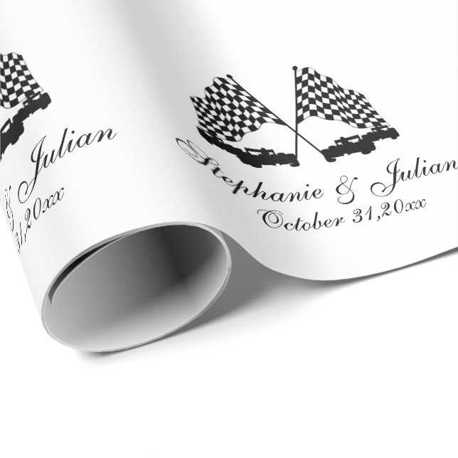 Papel De Presente Sinalizador Verificador de Carros Race (Ponta do rolo)