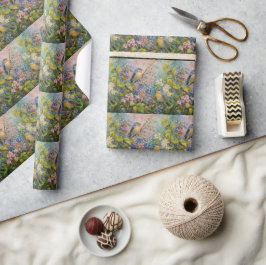 Papel De Presente Sinfonia do Jardim de Primavera