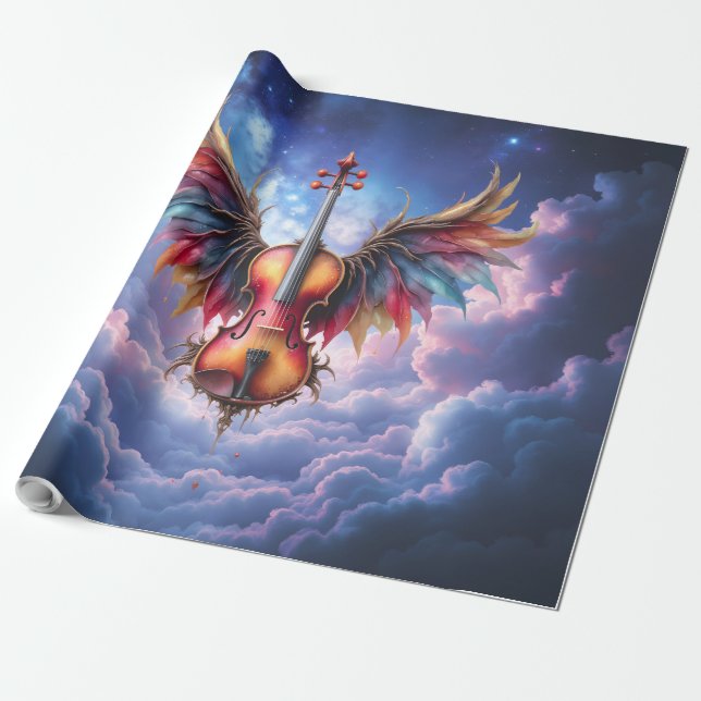 Papel De Presente Sinfonia dos Céus enluarados (Desenrolado)